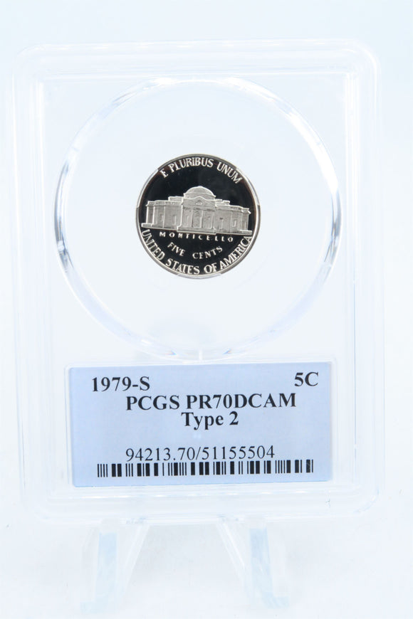 1979-S PCGS PR70DCAM Type 2 Jefferson Nickel Proof 5C