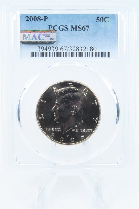 2008-P PCGS MS67 Kennedy Half Dollar Business Strike 50C