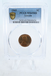 1909-P PCGS MS65RB Lincoln Wheat Cent Business Strike 1C