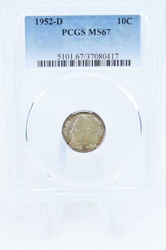 1952-D PCGS MS67 Roosevelt Dime Business Strike 10C