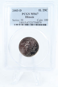 2003-D PCGS MS67 Illinois State Quarter Business Strike 25C