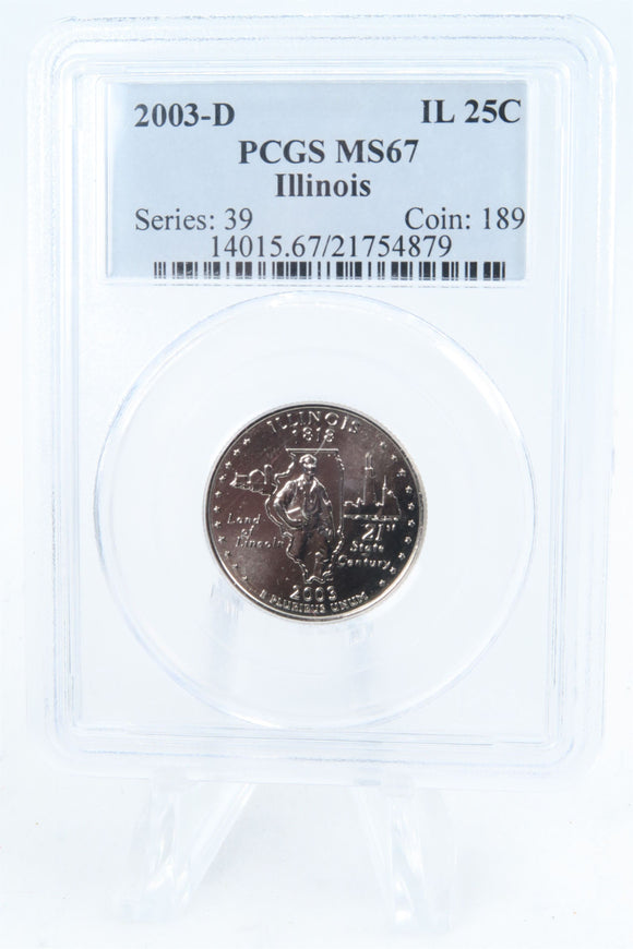 2003-D PCGS MS67 Illinois State Quarter Business Strike 25C
