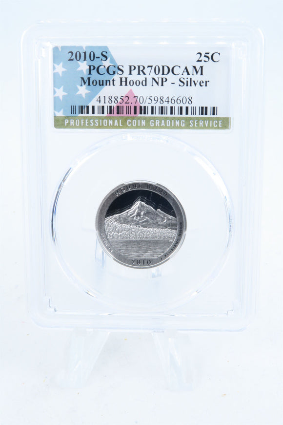 2010-S PCGS PR70DCAM Silver Mount Hood NP Quarter Proof 25C