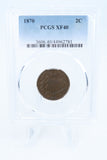 1870-P PCGS XF40BN Two (2) Cent Piece Business Strike 2C