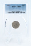 1876-P PCGS VF35 Three (3) Cent Nickel Business Strike 3CN