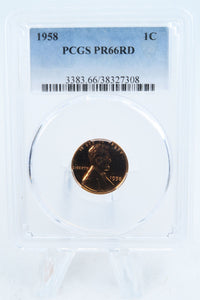 1958-P PCGS PR66RD Lincoln Wheat Cent Proof 1C