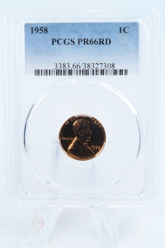 1958-P PCGS PR66RD Lincoln Wheat Cent Proof 1C