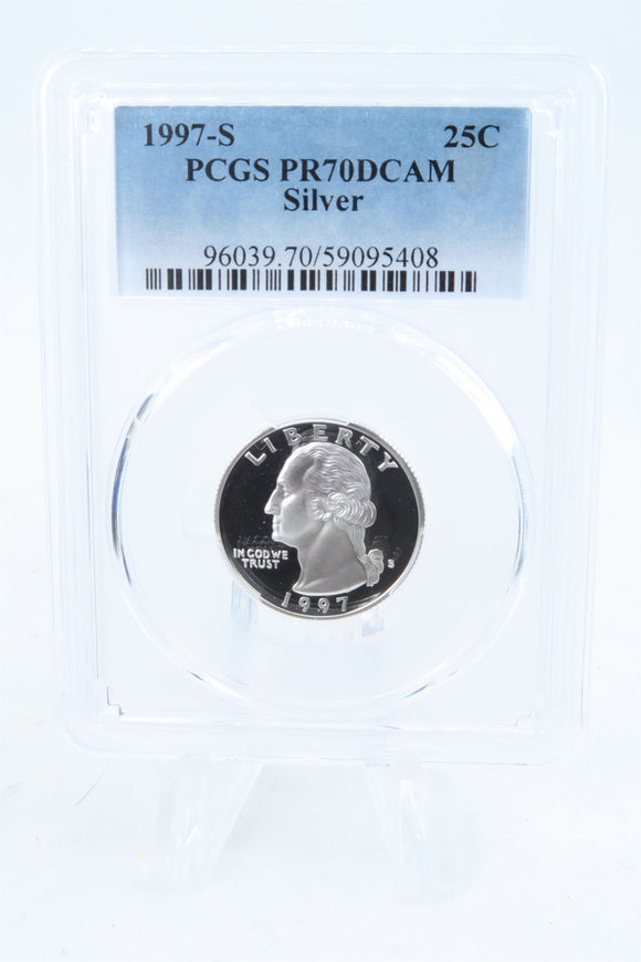 1997-S PCGS PR70DCAM Silver Washington Quarter Proof 25C