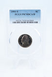 1991-S PCGS PR70DCAM Jefferson Nickel Proof 5C