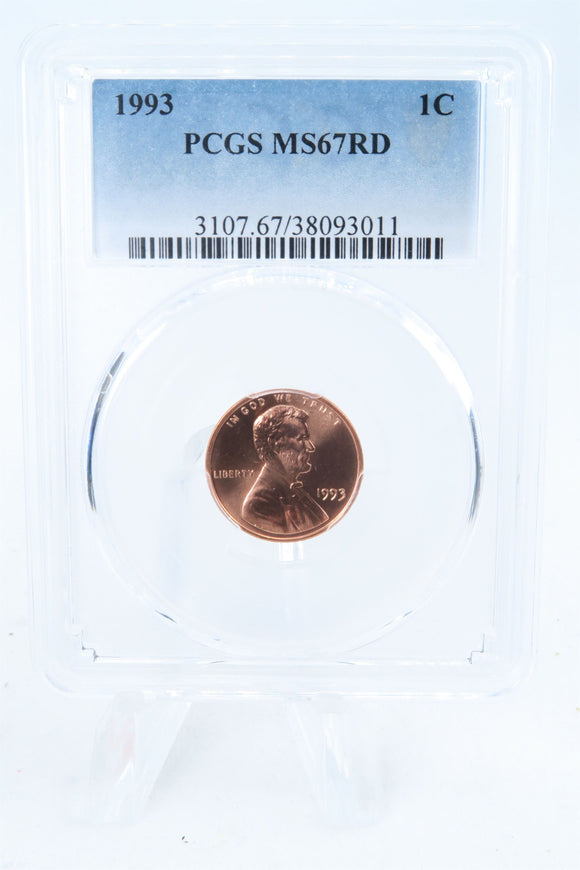 1993-P PCGS MS67RD Lincoln Memorial Cent Business Strike 1C