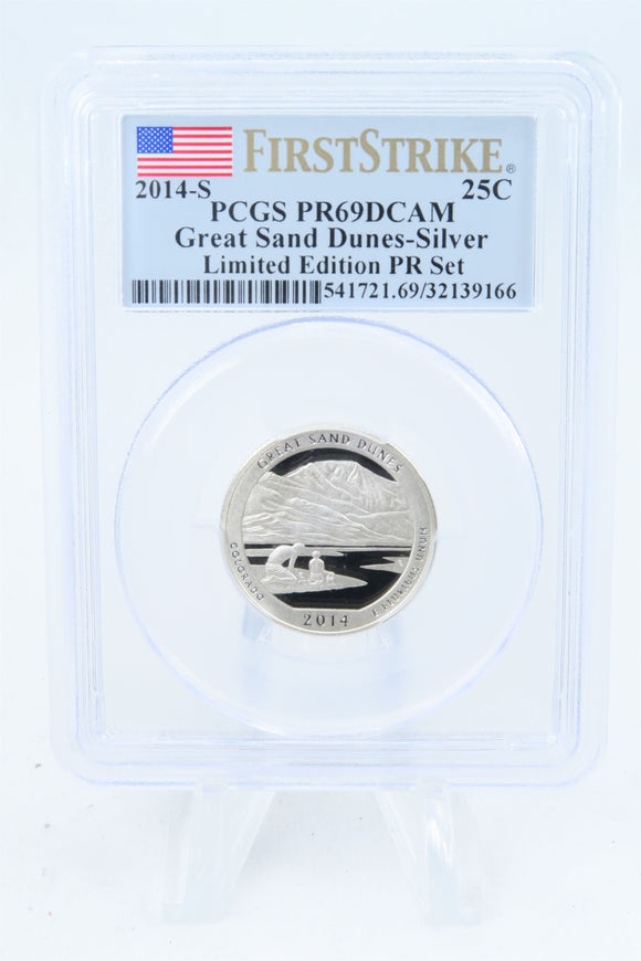 2014-S PCGS PR69DCAM Silver Great Sand Dunes NP Quarter Proof 25C