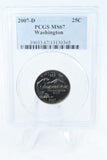2007-D PCGS MS67 Washington State Quarter Business Strike 25C