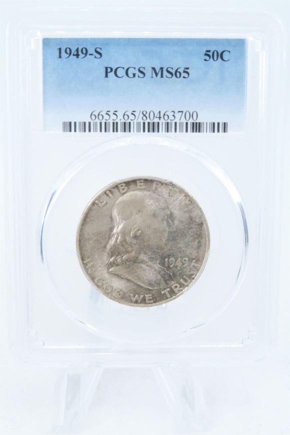 1949-S PCGS MS65 Franklin Half Dollar Business Strike 50C