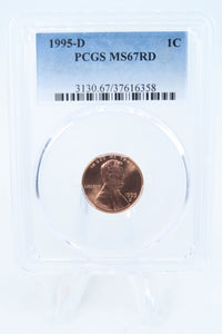 1995-D PCGS MS67RD Lincoln Memorial Cent Business Strike 1C
