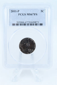 2011-P PCGS MS67FS Jefferson Nickel Full Steps Business Strike 5C