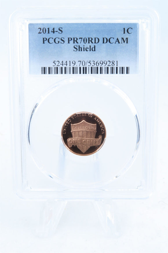 2014-S PCGS PR70DCAM Lincoln Shield Cent Proof 1C