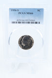 1954-S PCGS MS66 Jefferson Nickel Business Strike 5C