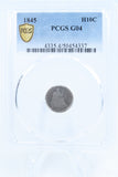 1845-P PCGS G04 Seated Liberty Half Dime Business Strike H10C