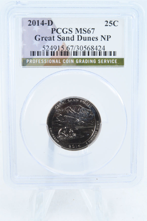 2014-D PCGS MS67 Great Sand Dunes NP Quarter Business Strike 25C