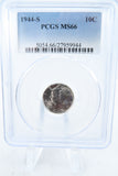 1944-S PCGS MS66 Mercury Dime Business Strike 10C