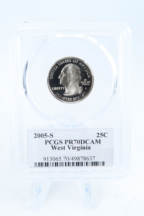 2005-S PCGS PR70DCAM West Virginia State Quarter Proof 25C