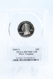 2005-S PCGS PR70DCAM West Virginia State Quarter Proof 25C