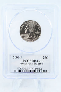 2009-P PCGS MS67 American Samoa Quarter Business Strike 25C
