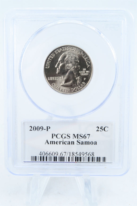 2009-P PCGS MS67 American Samoa Quarter Business Strike 25C