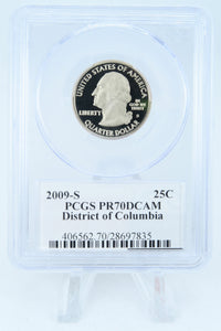 2009-S PCGS PR70DCAM District Of Columbia Quarter Proof 25C