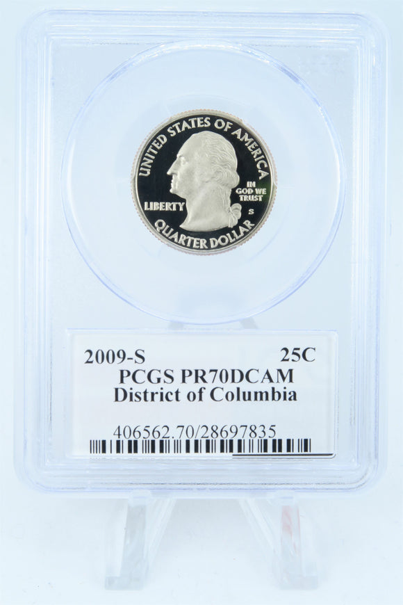 2009-S PCGS PR70DCAM District Of Columbia Quarter Proof 25C