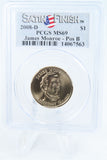 2008-D PCGS SP69 James Monroe Position B Presidential Dollar Satin Finish