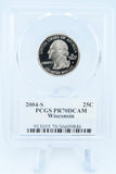 2004-S PCGS PR70DCAM Wisconsin State Quarter Proof 25C