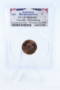 2009-P PCGS MS66RD Lincoln-Presidency FDOI Cent Business Strike 1C