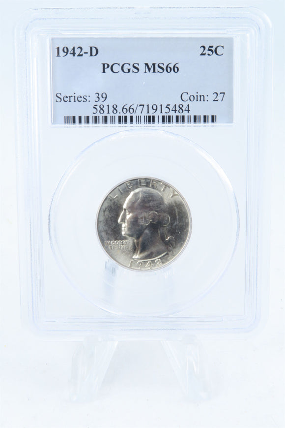 1942-D PCGS MS66 Washington Quarter Business Strike 25C