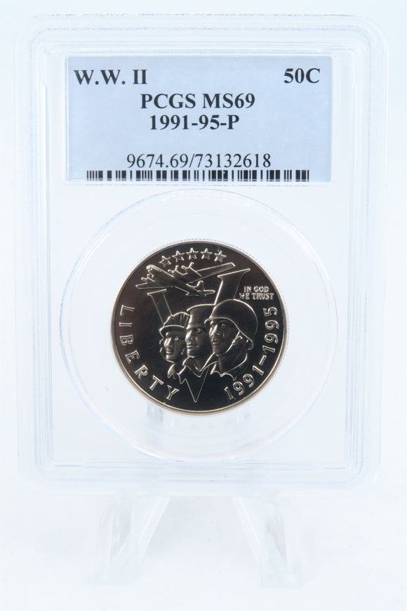 1991-95-P PCGS MS69 World War II Modern Commemorative Half Dollar 50C