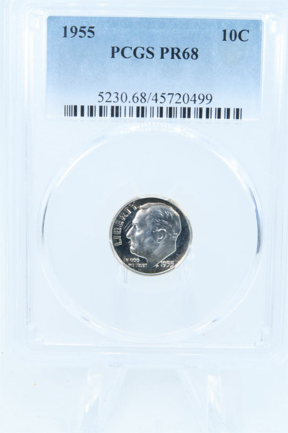 1955-P PCGS PR68 Roosevelt Dime Proof 10C