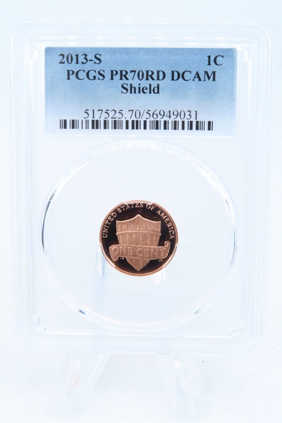 2013-S PCGS PR70DCAM Lincoln Shield Cent Proof 1C
