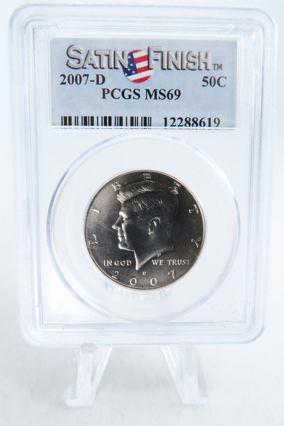 2007-D PCGS SP69 Satin Finish Kennedy Half Dollar 50C
