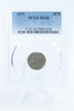 1879-P PCGS XF40 Three (3) Cent Nickel Business Strike 3CN