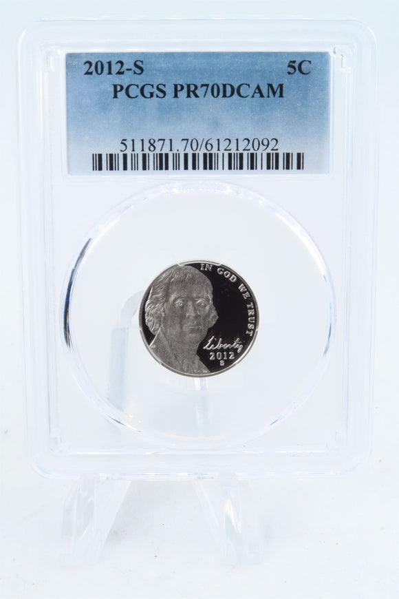 2012-S PCGS PR70DCAM Jefferson Nickel Proof 5C
