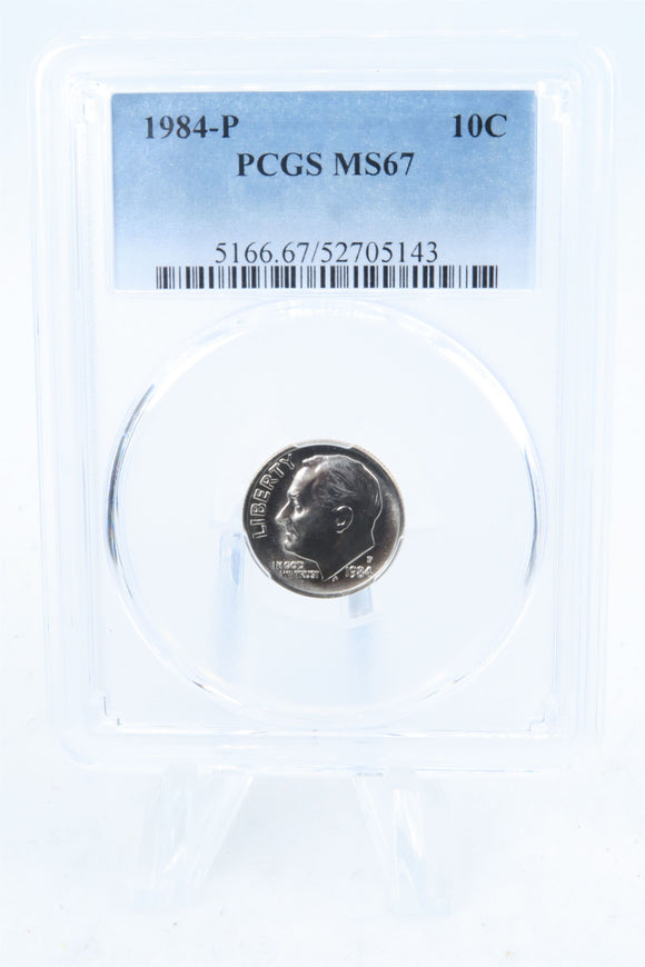 1984-P PCGS MS67 Roosevelt Dime Business Strike 10C