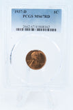 1937-D PCGS MS67RD Lincoln Wheat Cent Business Strike 1C