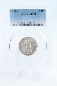 1923-P PCGS AU58 Standling Liberty Quarter Business Strike 25C