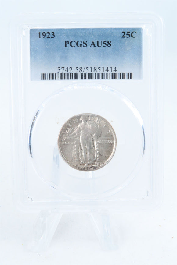 1923-P PCGS AU58 Standling Liberty Quarter Business Strike 25C