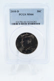 2010-D PCGS MS66 Kennedy Half Dollar Business Strike 50C