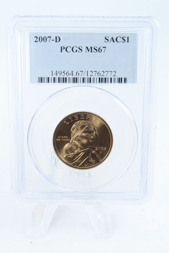 2007-D PCGS MS67 Sacagawea Dollar Business Strike