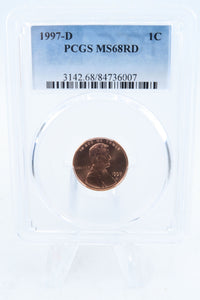 1997-D PCGS MS68RD Lincoln Memorial Cent Business Strike 1C