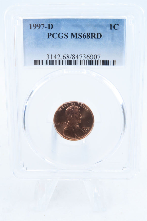1997-D PCGS MS68RD Lincoln Memorial Cent Business Strike 1C