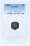 1824/2-P PCGS G04 Capped Bust Dime Business Strike 10C