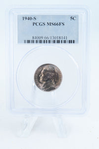 1940-S PCGS MS66FS Jefferson Nickel Full Steps Business Strike 5C
